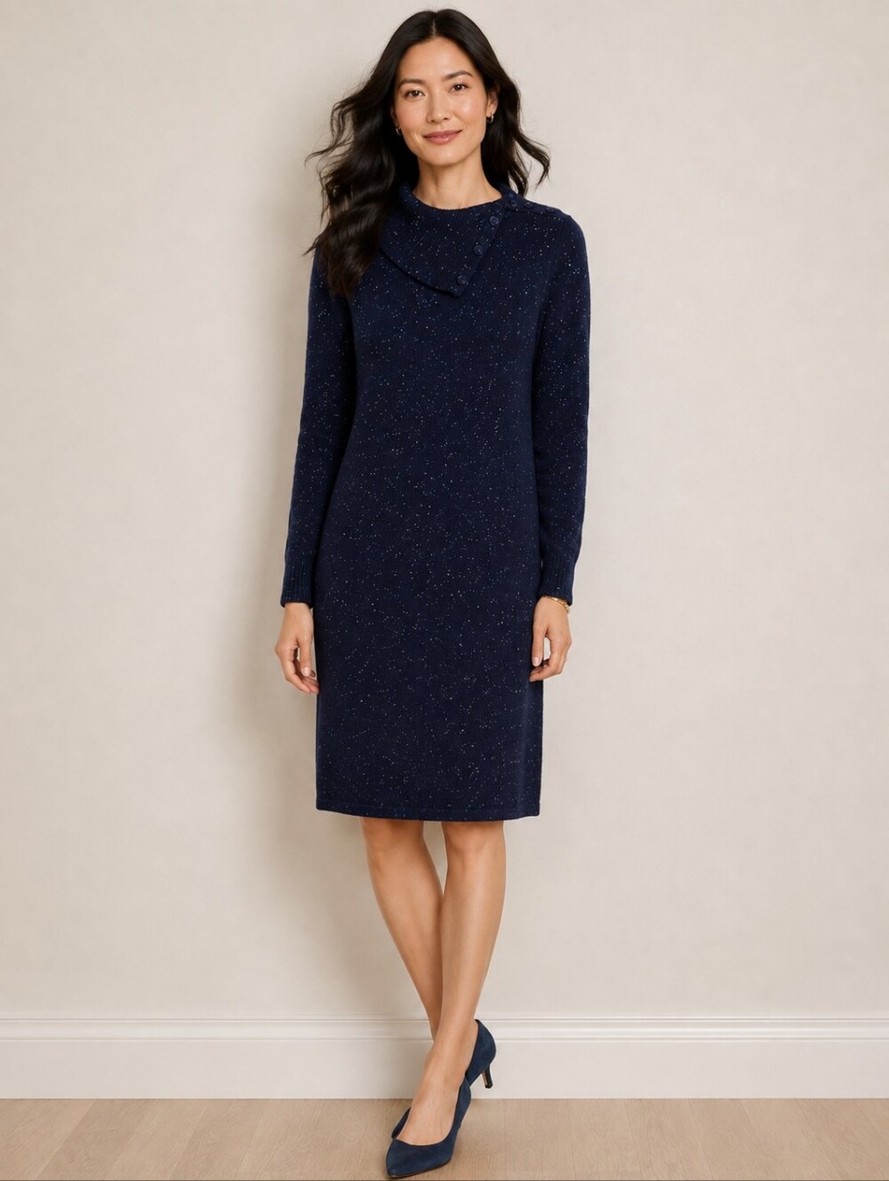 ❤️ TALBOTS SPLIT NECK SWEATER DRESS, SP